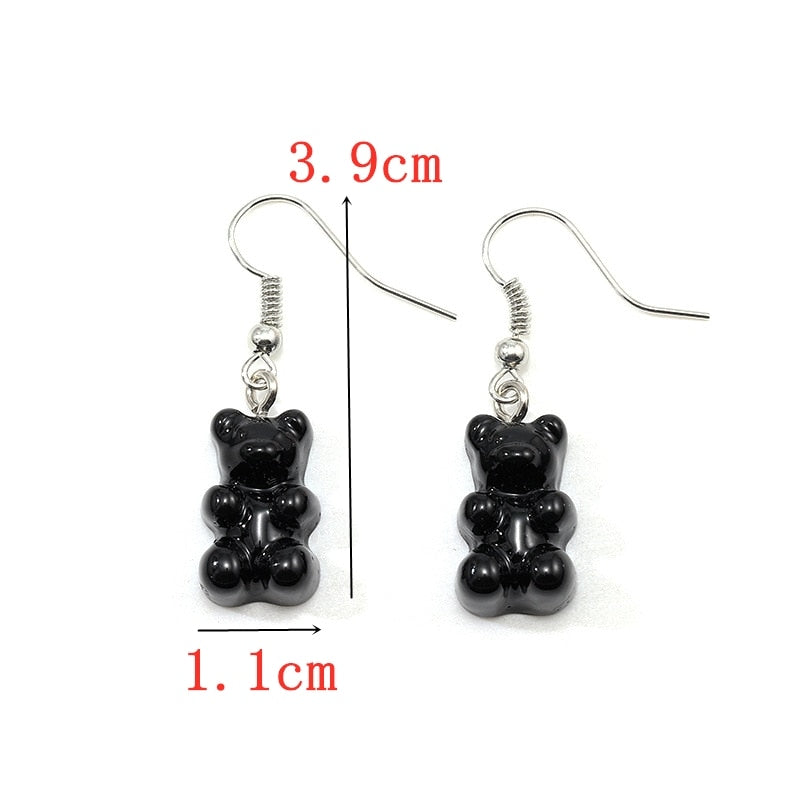 Cool Black Color Flower Drop Earrings for Women Geometry Round Heart Leaf Butterfly Crystal Brinco Party Jewelry Summer Gift