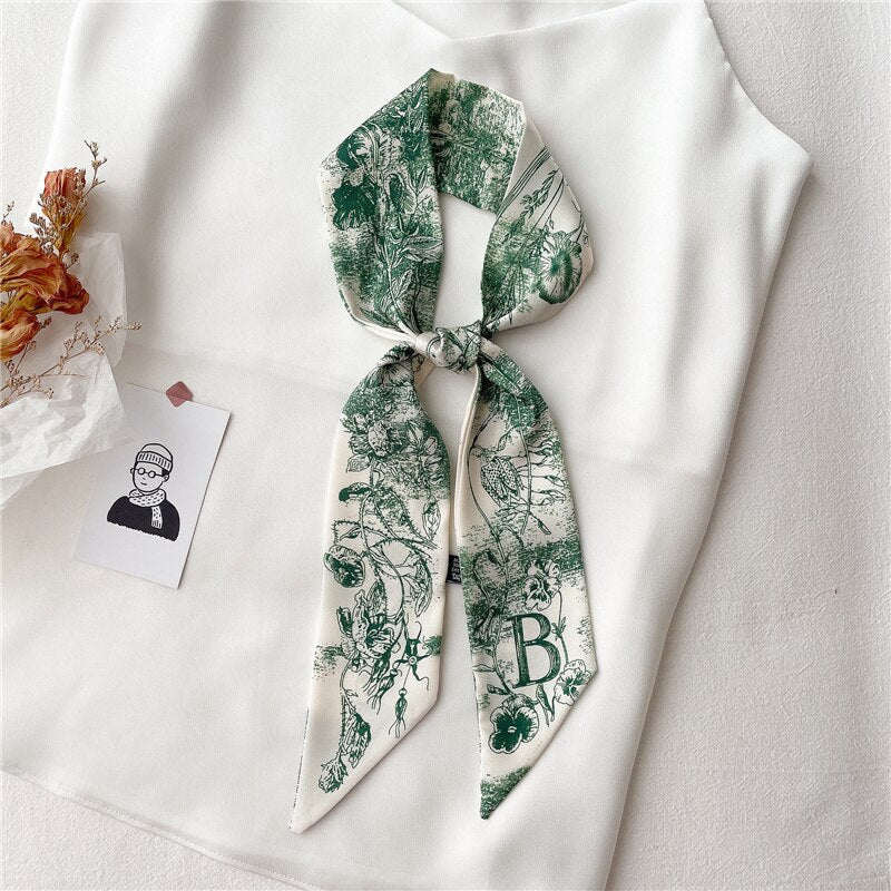 Retro Letter Hair Ribbons French Elegant Long Headband Bag Strap Accessories Beautiful Girls Bow Knot  Band Lady Scarf 2022