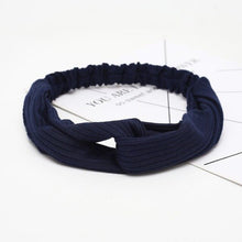 Load image into Gallery viewer, Fashion Women Solid Color Headband Cross Top Knot Elastic Hair Bands Girls Hairband Hair Accessories Twisted Knotted Headwrap