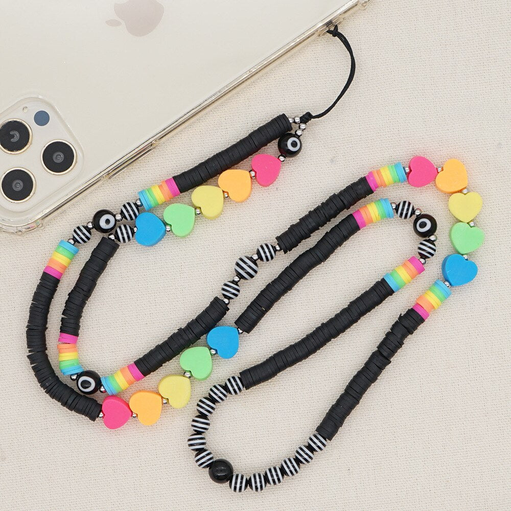 2022 Trendy Star Pearl Mobile Phone Chain For Women Fashion Long Beaded Phone Case Hang Cord Girl Anti-lost Lanyard Jewelry Gift