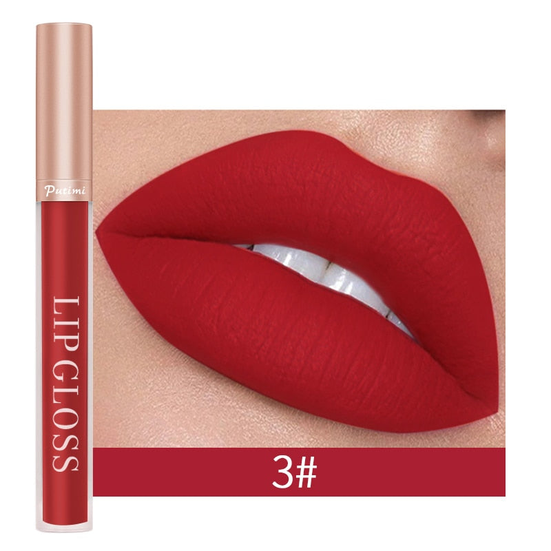 PUTIMI Velvet Matte Lipsticks for Lips Gloss Waterproof Long Lasting Sexy Red Lip Stick Non-stick Cup Makeup Lip Tint Cosmetic