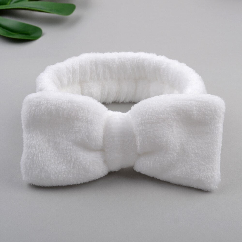 2022 New OMG Letter Coral Fleece Wash Face Bow Hairbands For Women Girls Headbands Headwear Hair Bands Turban Hair Accessories