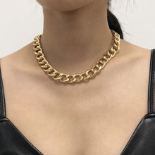 Load image into Gallery viewer, 2022 Fashion Big Necklace for Women Twist Gold Silver Color Chunky Thick Lock Choker Chain Necklaces Party Jewelry