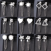 Load image into Gallery viewer, Stainless Steel Earrings 2022 Trend Cross Geometric Element Stars Heart Fashion Tassel Chain Earrings For Women Jewelry Friends