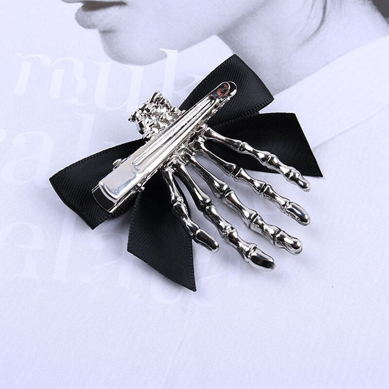 Halloween Bow Skull Clip Skeleton Ghost Hand Bone Hairpin Vintage Punk Gothic Personality Women Girls Hairclips Hair Accessories