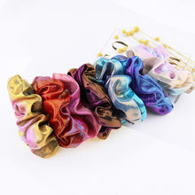 Load image into Gallery viewer, 10pcs Metallic Laser Elastic Hair Band for Women Girls Scrunchies Hair Rubber Ties Ponytail Holder Headband Hair Accessories