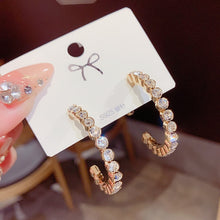 Load image into Gallery viewer, 2022 New Fashion Korean Oversized White Pearl Drop Earrings for Women Bohemian Golden Round Zircon Wedding Earrings Jewelry Gift