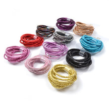 Load image into Gallery viewer, 10Pcs Glitter Kids Girls Elastic Hair Bands Nylon 3CM Disposable Children Safe Hair Rope Ponytail Holder Scrunchies  Accessories