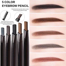 Load image into Gallery viewer, 5 Colors Double Head Eyebrow Pencil Waterproof Long Lasting Sweat-proof Natural Wild Brows Shaping Drawing Easy Coloring Makeup