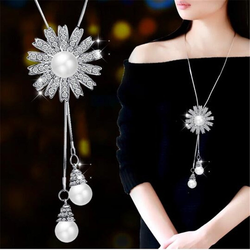 BYSPT Long Necklaces&amp; Pendants for Women Collier Femme Geometric Statement Colar Maxi Fashion Crystal Jewelry Bijoux