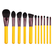 Load image into Gallery viewer, MyDestiny makeup brush-Yellow series 11pcs synthetic hair brushes set-face&amp;eye cosmetic pen-artificial hair-beauty-beginer tool