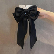 Load image into Gallery viewer, Vintage Black Big Large Satin Bow Hair Clip For Women Girls Wedding Long Ribbon Korean Hairpins Barrette Hair Accessories Gifts