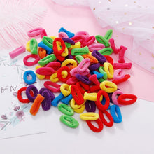 Load image into Gallery viewer, 100PCS/Set 1.5cm Colorful Small Ring Elastic Hair Bands Hair Accessories Girls Cute Rubber Band Gum For Hair Scrunchies Headband