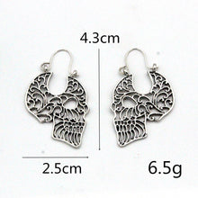 Load image into Gallery viewer, Fashion Metal Hollow Skull Big Dangle Earrings For Women Halloween Skeleton Ear Nail Punk Drop Earrings Masquerade Accessories