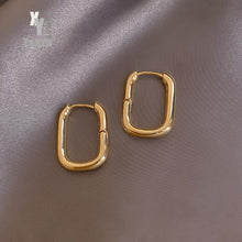 Load image into Gallery viewer, 2022 New Classic Copper Alloy Smooth Metal Hoop Earrings For Woman Fashion Korean Jewelry Temperament Girl&#39;s Daily Wear Earrings