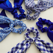 Load image into Gallery viewer, 1PC New Women Scrunchie Ribbon Elastic Hair Bands Bow Scarf Blue Head Band for Girls Ladies Hair Ropes Ties Hair Accessories