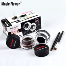 Load image into Gallery viewer, Music Flower 2 in 1 Coffee + Black Gel Cream Eyeliner Make Up Waterproof Cosmetics Set Eye Liner + Brushes Makeup Eye Cosmetics