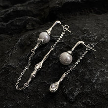 Load image into Gallery viewer, MENGJIQIAO Wholesale Fashion Design Irregular Metal Long Drop Earrings Women Asymmetric Elegant Pearl Boucle D&#39;oreille Jewelry