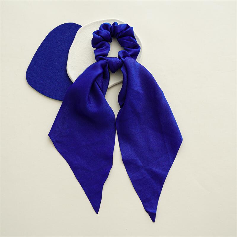 1PC New Women Scrunchie Ribbon Elastic Hair Bands Bow Scarf Blue Head Band for Girls Ladies Hair Ropes Ties Hair Accessories