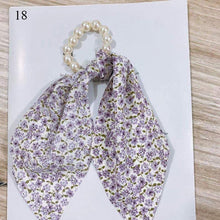 Load image into Gallery viewer, Sweet Pearls Long Ribbon Hair Bands Girls Summer Bow  Scrunchies Floral Print Pontail Scarf Hair Ties Hair Accessories Hairband