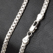 Load image into Gallery viewer, DOTEFFIL S925 Sterling Silver 16/18/20/22/24 Inch 6mm Side Chain Necklace For Woman Men Fashion Wedding Engagement Jewelry Gift