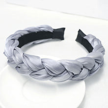 Load image into Gallery viewer, New Solid Color Satin Hair Accessories Wide Weaving Hairbands Braided Headband Hair Hoop Fashion Hair Bands Bezel Headdress
