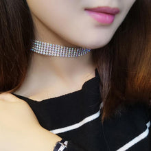 Load image into Gallery viewer, NEW Crystal Rhinestone Choker Necklace Women Wedding Accessories Silver Color Chain Punk Gothic Chokers Jewelry Collier Femme