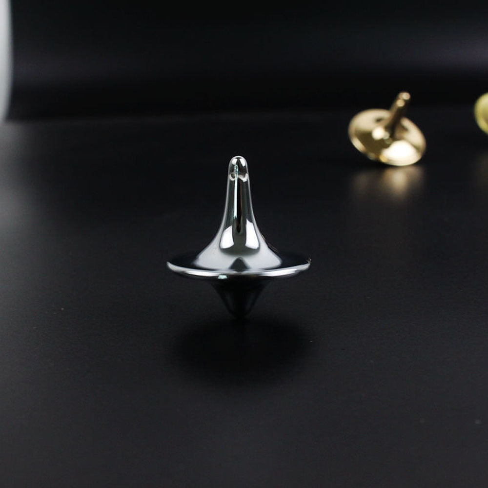 Metal Gyro Great Accurate Silver Spinning Top Hot Movie Totem Print Spinning Top apda7a08