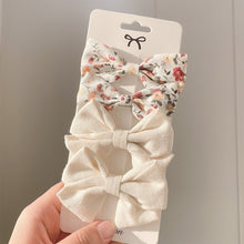 Load image into Gallery viewer, 4 Pcs/set Cotton Linen Leopard Printed Bowknot Hair Clips For Cute Girls Barrettes Safty Hairpins Headwear Kids Hair Accessories