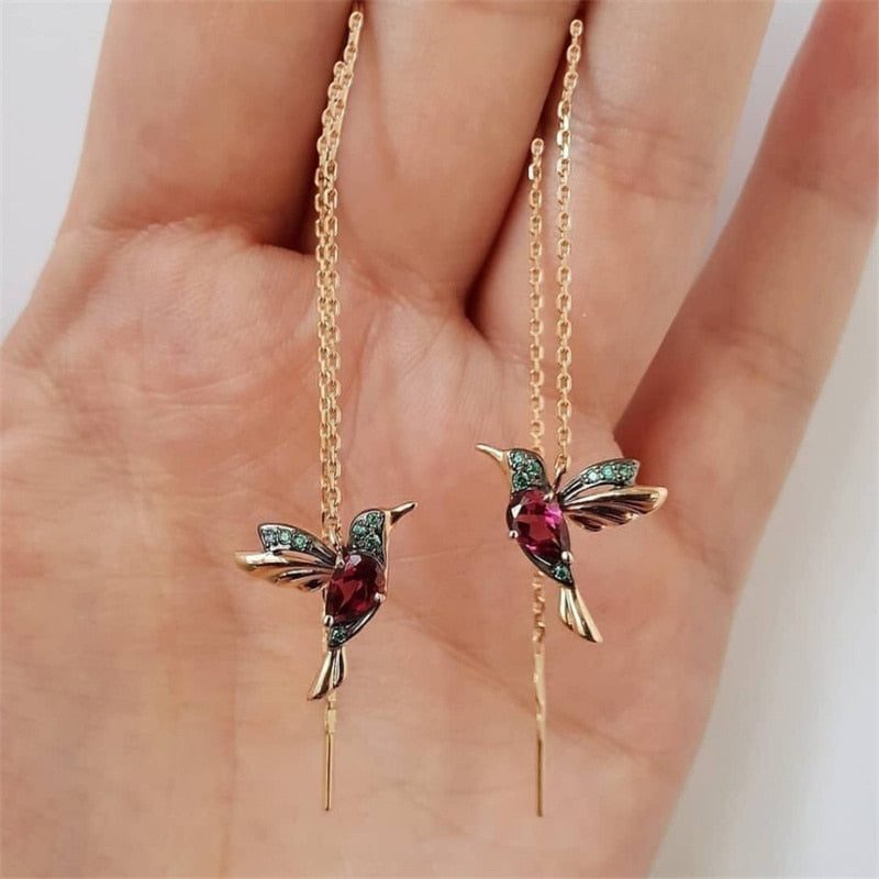 New Fashion Little Bird Drop Long Hanging Earrings for Women Elegant Girl Tassel Earring Stylish Jewelry Personality Gift