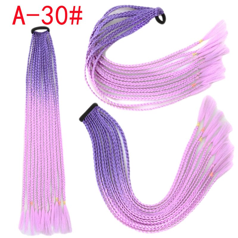 Gradient Dirty Twist Braided Ponytail Rubber Band Hip Hop Colorful Women Elastic Wig Hair Accessories Headdress Hair Rope 55cm