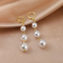 Load image into Gallery viewer, Korean Vintage Glossy Arc Bar Long Tassel Drop Earrings for Women Gold Geometric Fashion Jewelry Luxury Hanging Pendientes