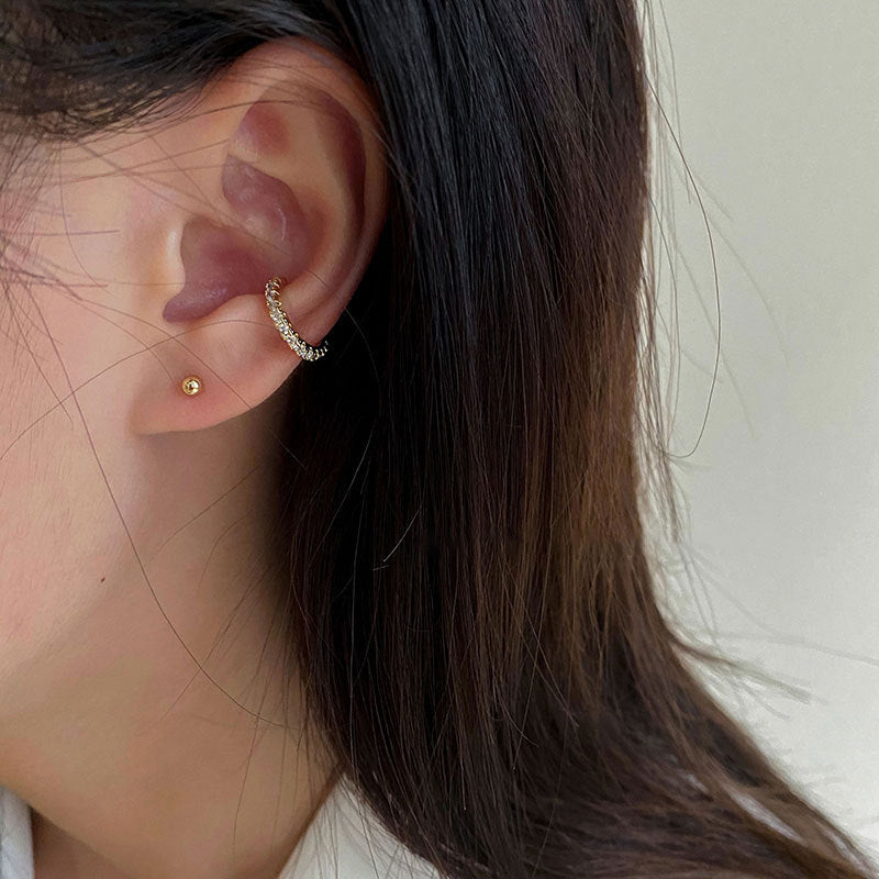 LIVVYSilver Color Minimalist Clips Earring for Women Cartilage Hoop Earrings Set Fashion Ear Cuff fake piercing Clip on Earring