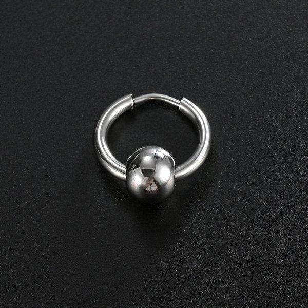 Rinhoo 1PC Punk stainless steel Earrings Men Women Gothic Cross lightning Pearl Geometry Ear Ring Pop Hip Hop Piercing Jewelry