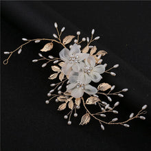 Load image into Gallery viewer, Ruoshui Woman Elegant Crystal Pearl Headband Bridal Floral Fashion Hair Jewrly Wedding Hairband Tiara Crown Hair Accessories