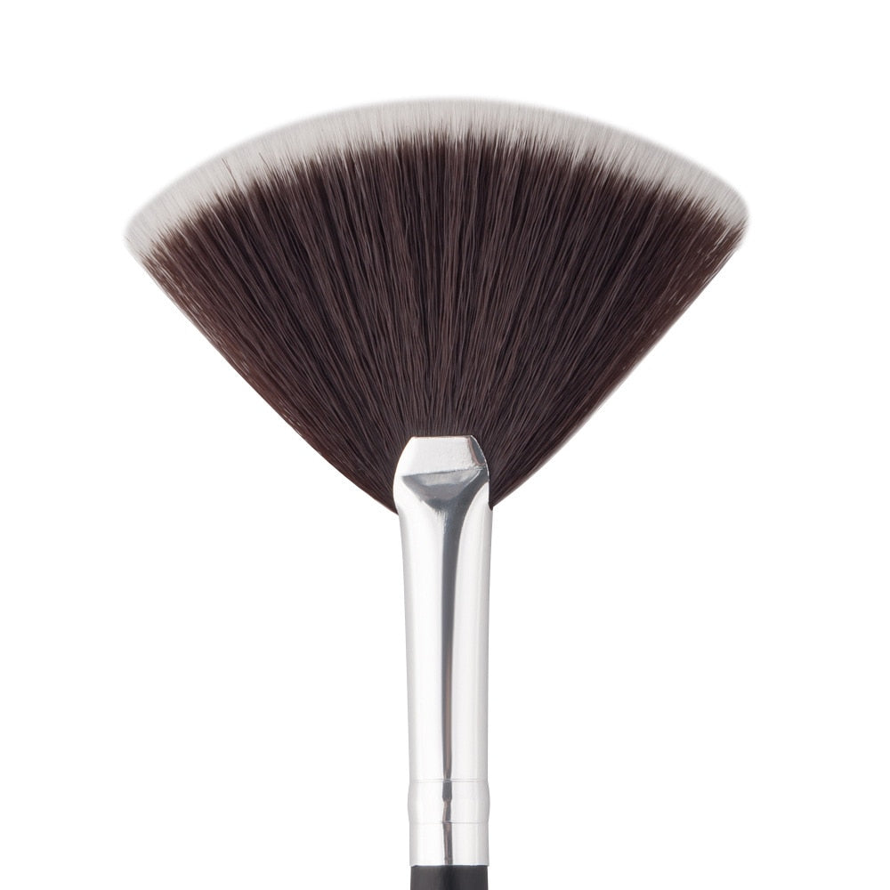 1 Pcs Professional Fan Makeup Brush Blending Highlighter Contour Face Loose Powder Brush Rose Gold Cosmetic Beauty Tools