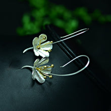 Load image into Gallery viewer, 925 sterling silver Long Flower Earrings For Women Elegant Lady Prevent Allergy New Design Fashion Jewelry