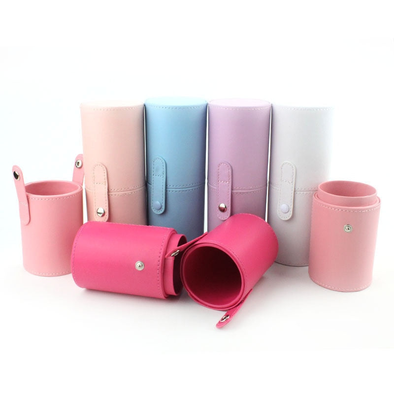 PU Leather Makeup Storage Holder Cosmetic Cup Case Box for Makeup Brush Pen