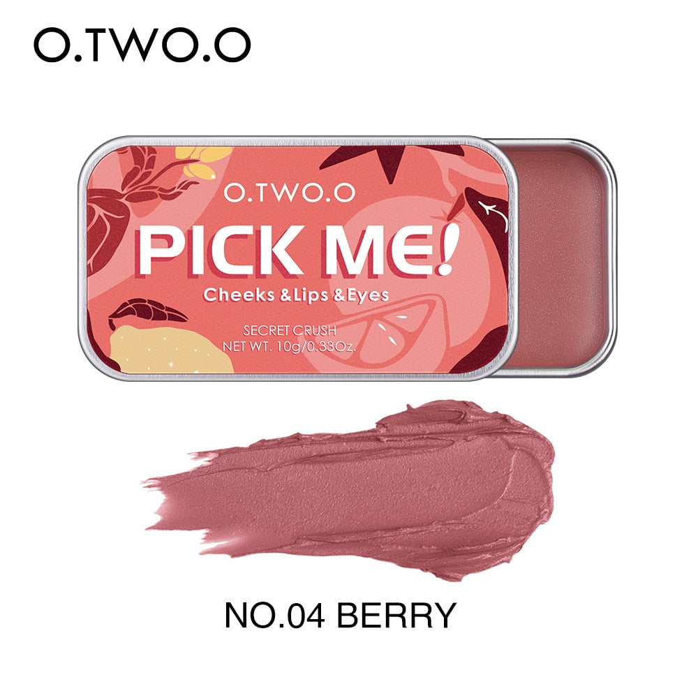 O.TWO.O Multifunctional Makeup Palette 3 IN 1 Lipstick Blush For Face Eyeshadow Lightweight Matte Lip Tint Natural Face Blush