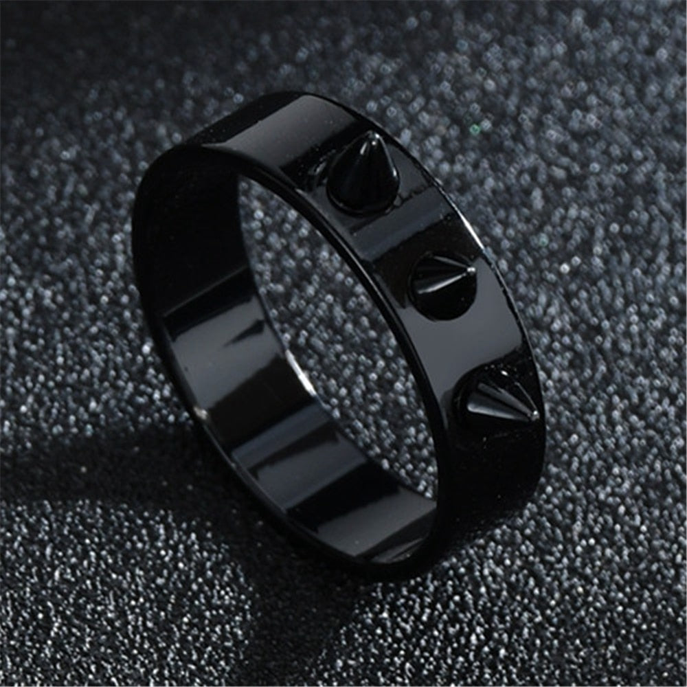Hip Hop Self-defense Stainless Steel Ring Gothic Punk Style Metal 3 Spiked Emergency Defense Ring Men and Women&#39;s Thorn Jewelry