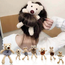 Load image into Gallery viewer, Women Girls Cute Plush Bear Rabbit Scrunchie Ponytail Hair Tie Decorate Elastic Hair Bands Headband Fashion Hair Accessories
