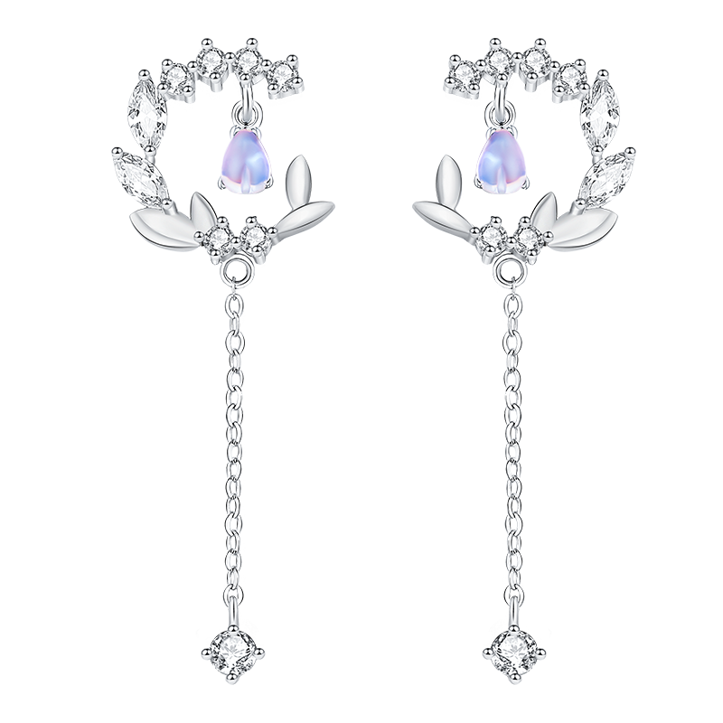Thaya Silver Plated Earrings Blue Artificial Crystal Flower Stud Earrings Fashion Earring For Women Party Fine Jewelry Gift