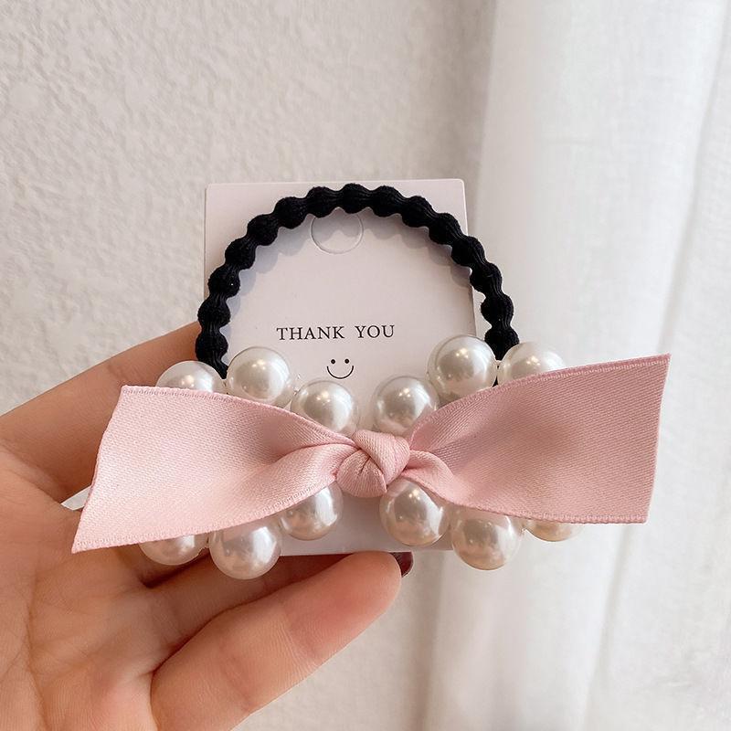 Fashion Woman Big Pearl Hair Ties  Korean Style Hairband Scrunchies Girls Ponytail Holders Rubber Band Hair Accessories