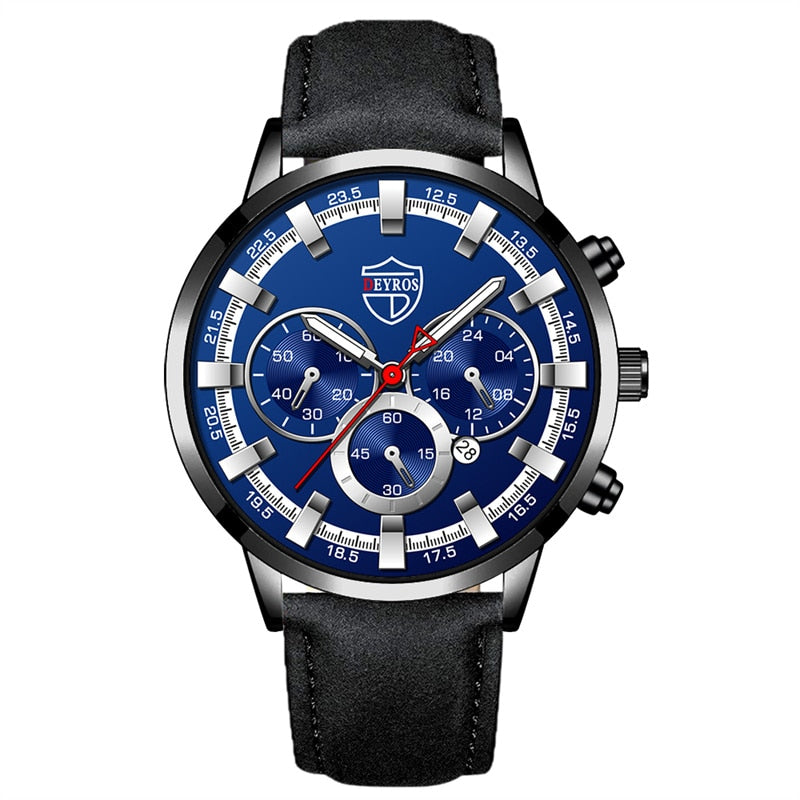 Fashion Mens Watches Luxury Men Sports Gold Stainless Steel Quartz Wrist Watch Man Business Casual Leather Watch часы мужские
