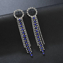 Load image into Gallery viewer, New Luxury Rhinestone Crystal Long Tassel Earrings for Women Bridal Drop Dangling Earrings Party Wedding Jewelry Gifts
