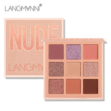 Load image into Gallery viewer, Langmanni 9 Colors Nude Eyeshadow Makeup Palette Matte Lasting Waterproof Non-Flying Powder Makeup Cosmetics