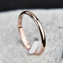 Load image into Gallery viewer, 2mm Stainless Steel Thin Ring Rose Gold Black For Women Men Minimalist Ring Jewelry Party Simple Fashion Gift Size 3 To 10