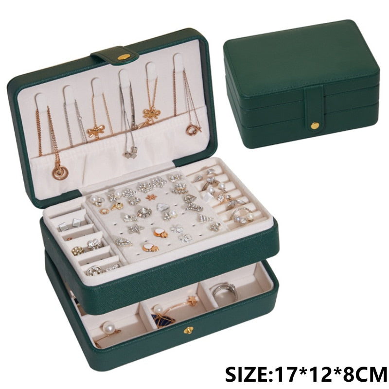 XINSOM Jewelry Box Organizer Portable Necklaces Earrings Rings Jewelry Organizer PU Leather Storage Joyeros Organizador De Joyas