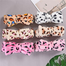 Load image into Gallery viewer, New Makeup Headband Wide-brimmed Elastic Leopard Print Bow Hairbands Cute Girls Hair Bands Women Headwrap Hair Accessories