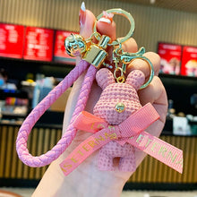 Load image into Gallery viewer, Creative Resin Woolen Knitting Rabbit Keychain Cute Cartoon Bunny Doll Keyring Women Men Bag Car Pendant Key Chains Jewrly Gift